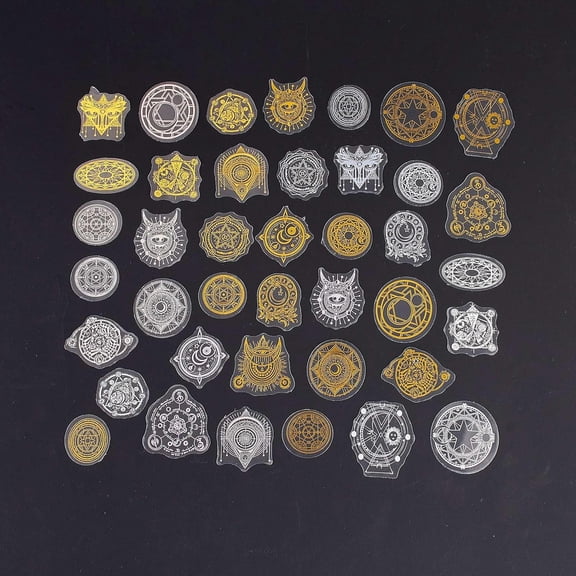 5 Bag Waterproof Plastic Adhesive Stickers DIY Scrapbook Decorative Material Sticker for DIY Project Diaries and Art Supplies Mixed Color Mixed Patterns 22~42.5x26.5~42.5x0.1mm 40pcs/Bag 5bags