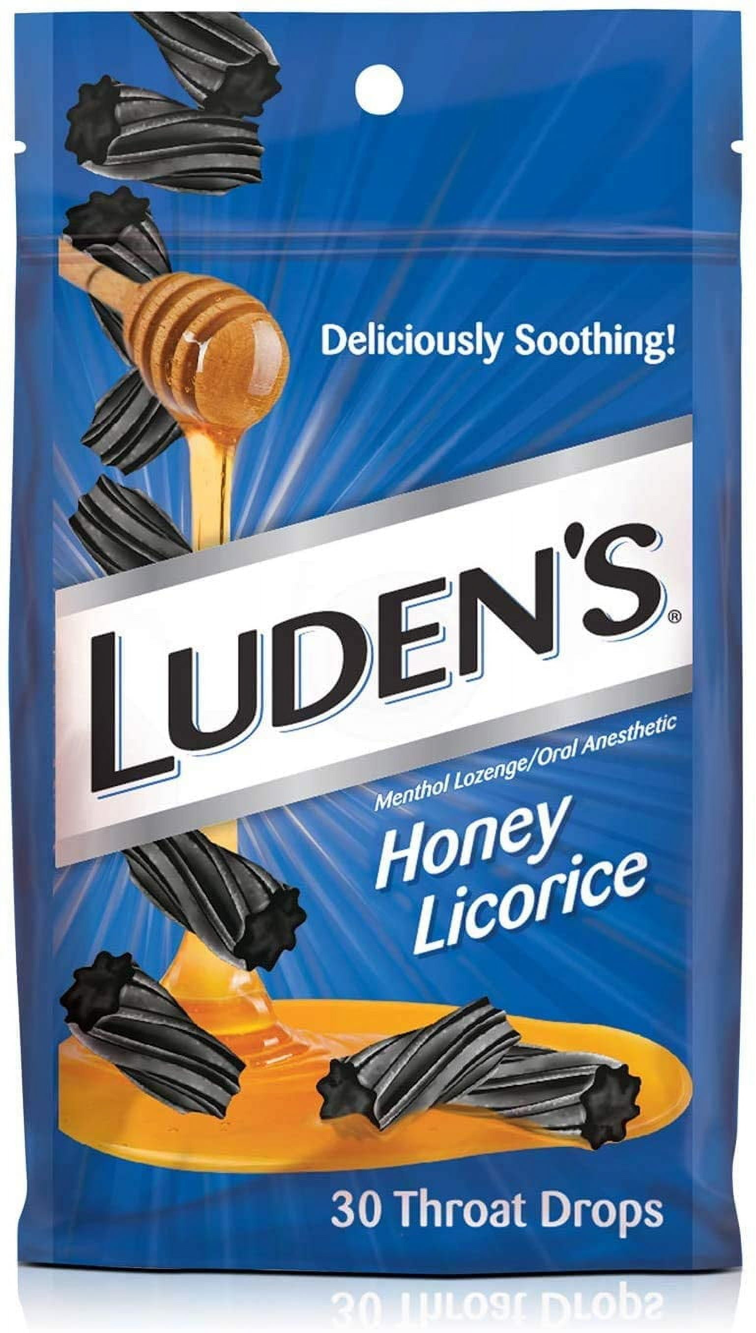 5 Bags Of Luden's Honey Licorice Throat Drops 30 Count Each