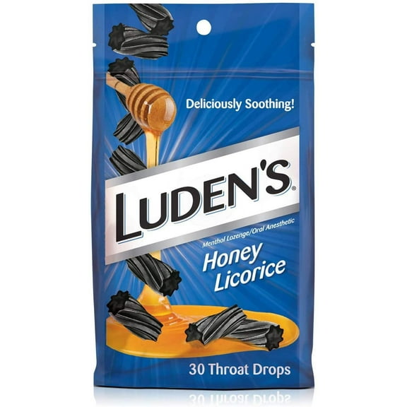 5 Bags Of Luden's Honey Licorice Throat Drops 30 Count Each