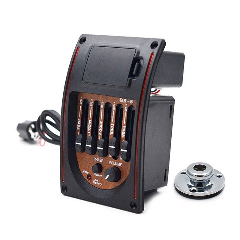Guitar 5 Band Eq Equalizer Pickup Tuner Acoustic Instrument
