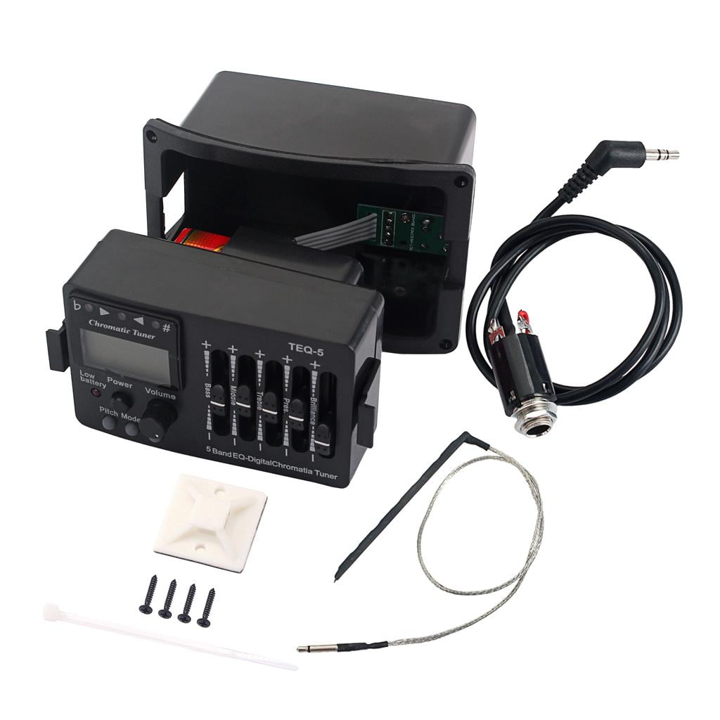5-Band EQ Preamp Pickup with LCD & Volume Control for Acoustic Guitar New