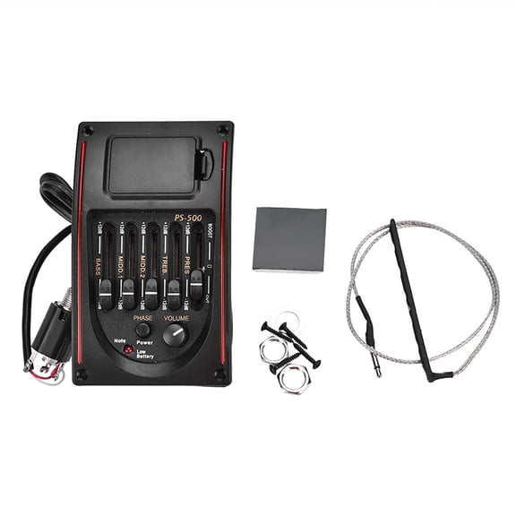 5,Band EQ Tuner For Acoustic Guitar, Enhance Tone  Control Feedback, Durable Plastic Build