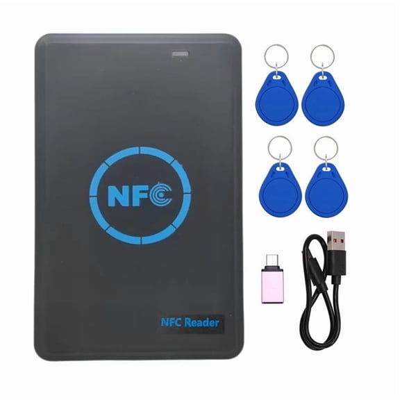 5-Band NFC Smart Chip Reader/Writer+4xCUID Keychain 125K 13.56M Copier HID Duplicator Tag Clone ID IC Keychain Key Copy