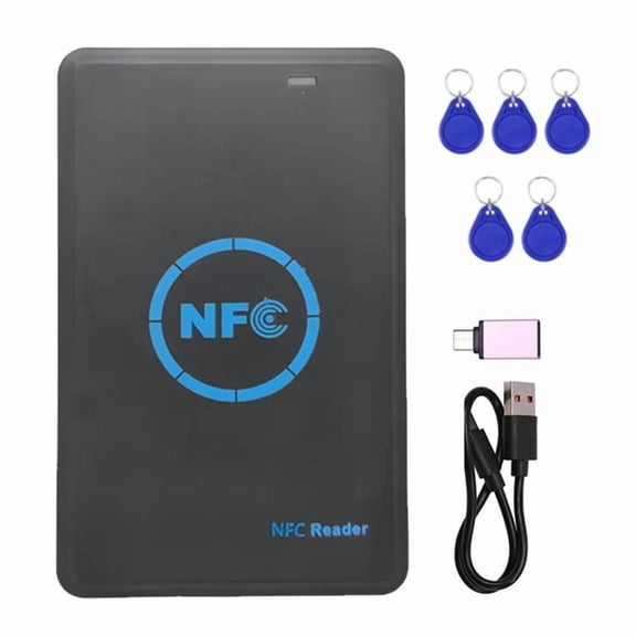 5-Band NFC Smart Chip Reader/Writer+5XCUID Keychain 125K 13.56M Copier HID Duplicator Tag Clone ID IC Keychain Key Copy