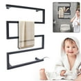 thumbnail image 1 of 5-Bar Black Heated Bars Hot Towel Warmer Electric Storage Drying Rack Wall Mount Display Rack, 1 of 11