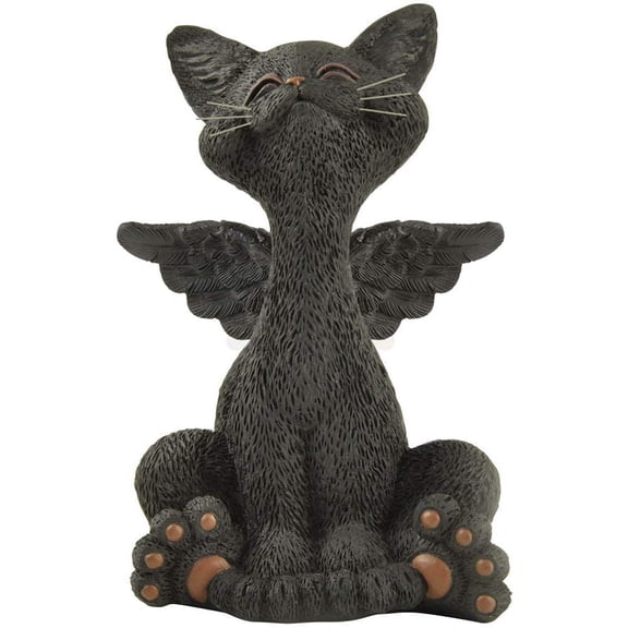 5" Bereavement Cat Angel Figurine – Resin Memorial Kitty Statue with Wings – Whimsical Pet Loss Keepsake Gift for Cat Lovers – Spiritual Animal Tribute – Shelf or Desk Home Decor