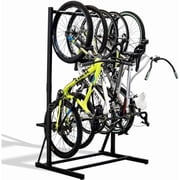 5 Bike Storage Rack, Freestanding Bike Storage, Adjustable Height, Space Saving, Vertical Bike Storage Garage for Front Yards, Backyards, Basements, Storefronts, Workplaces, Up to 300lbs