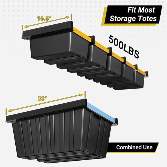 5-Bin Overhead Garage Storage Rack Heavy Duty Ceiling Organizer for Tools and Equipment