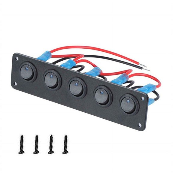 5 Bit 's Eye Combination -Type Switch with Panel Modified Rocker Switch with Light Blue Light