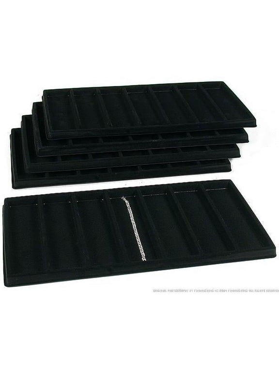 5 Black 7 Slot Bracelet Watch Display Tray Inserts Showcase Units