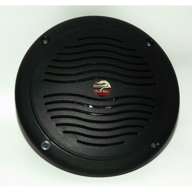 5" Black Dual Cone Waterproof Marine Speaker Round Integral Grill Spa