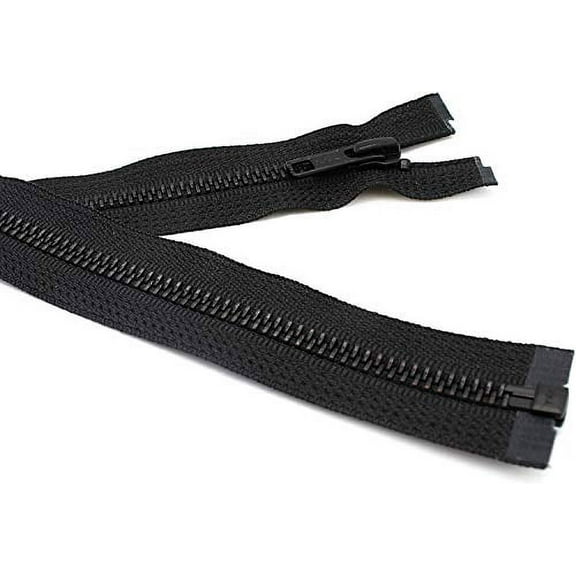 #5 Black Oxidized Metal Medium Weight Separating YKK Jacket Zipper - Tape Color Black - Choose Length - 1 Zipper Per Pack - Made in The United States (30" Inches)