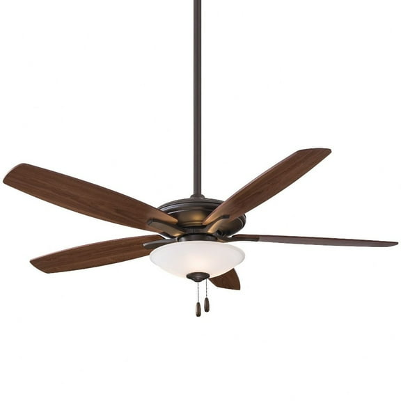 5 Blade Ceiling Fan With Light Kit-17.8 Inches Tall And 52 Inches Wide-Oil Rubbed Bronze Finish-Frosted White Glass Color Minka Aire Fans F522l-Orb