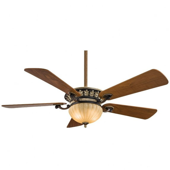 5 Blade Ceiling Fan With Light Kit-18 Inches Tall And 52 Inches Wide-Belcaro Walnut Finish Minka Aire Fans F702l-Bcw