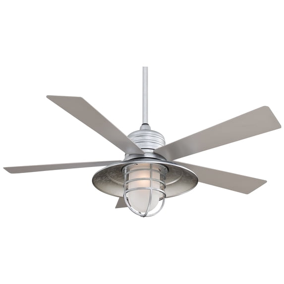 5 Blade Ceiling Fan With Light Kit-23.75 Inches Tall And 54 Inches Wide-Galvanized Finish Minka Aire Fans F582l-Gl