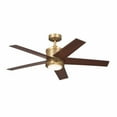 thumbnail image 1 of 5 Blade Ceiling Fan With Light Kit In Art Deco Style-15.5 Inches Tall And 48 Inches Wide-Natural Brass Finish Kichler Lighting 300048Nbr, 1 of 2