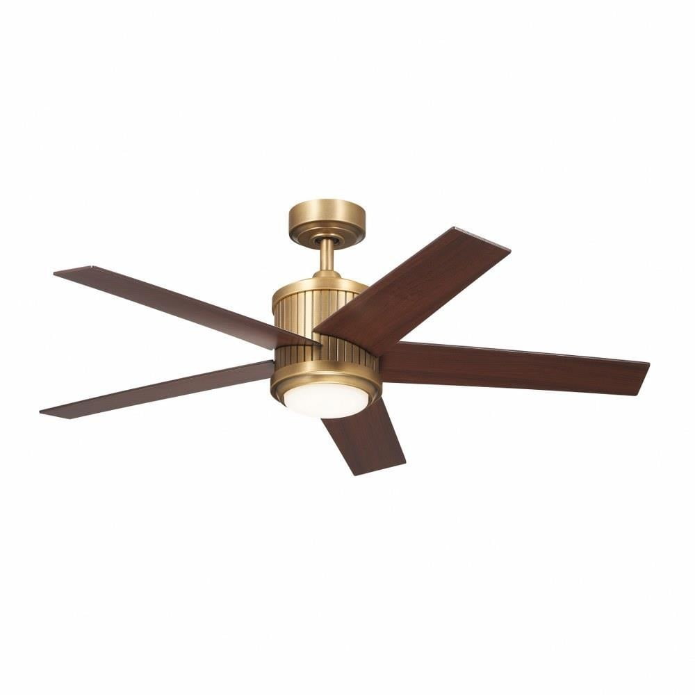 5 Blade Ceiling Fan with Light Kit in Art Deco Style-15.5 inches Tall and 48 inches Wide-Natural Brass Finish Bailey Street Home 147-Bel-4952493