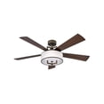 thumbnail image 1 of 5-Blade Ceiling Fan with Light Kit in Heritage Brass with Off-White Linen Drum Shade 56 inches W X 17 inches H-Metallic Matte Bronze Finish Bailey, 1 of 1
