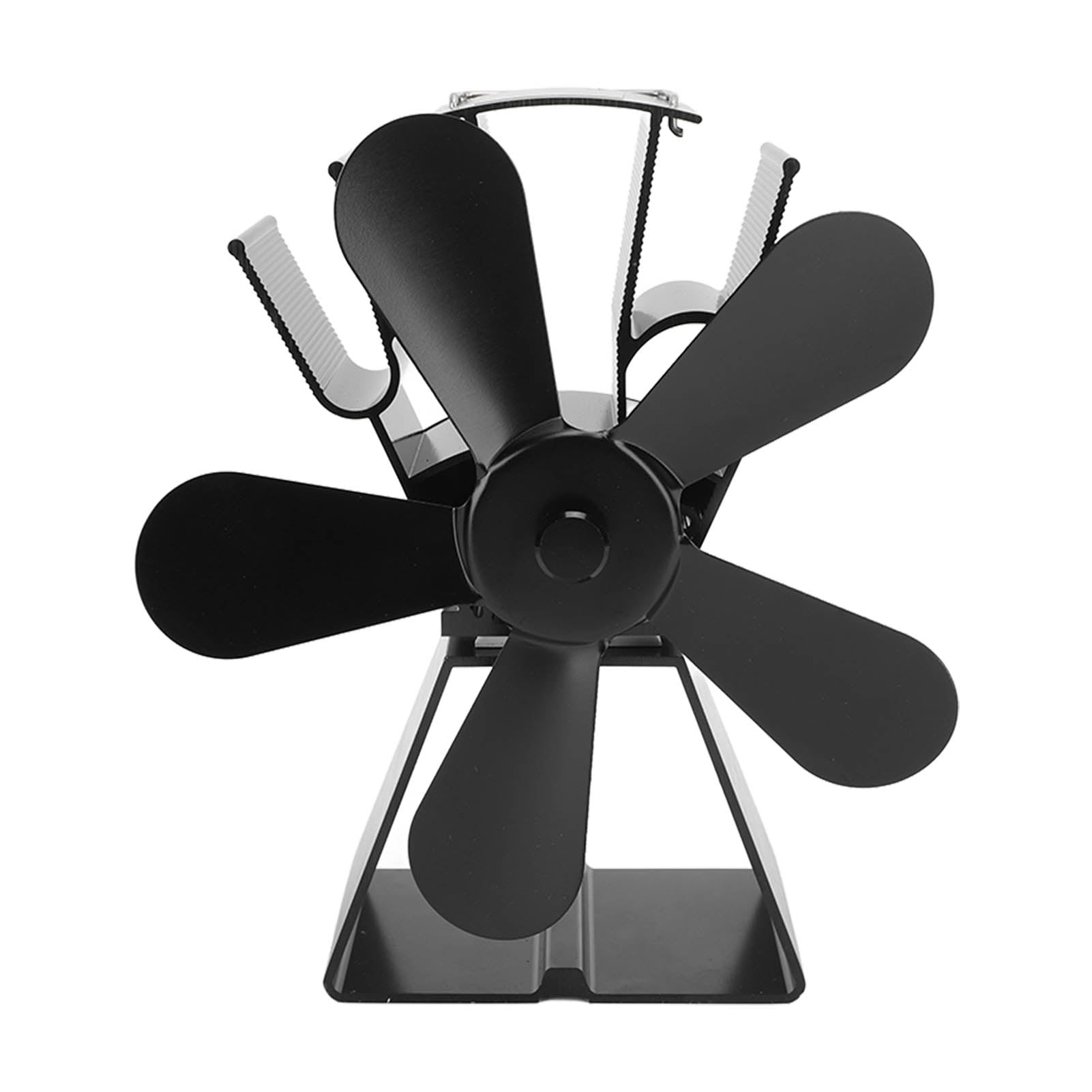 5 Blade Fireplace Fan Trapezoidal Base Heat Powered Stove Fan