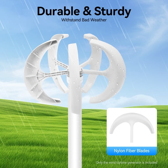 5-Blade Lantern Wind Turbine Generator Vertical Axis Wind Power 600W DC 24V