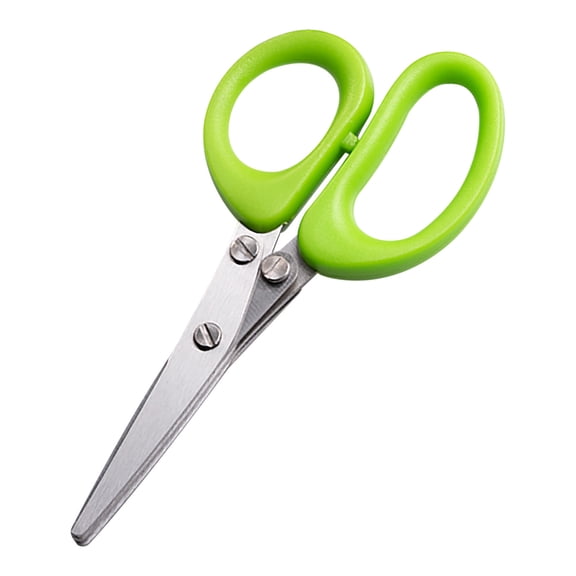5-Blade Stainless Steel Kitchen Salad Scissors - Ergonomic Herb Chopper for Fresh Herbs, Chives, Onions - Dishwasher Safe with Cleaning Comb - Food Grade Multi-Purpose Kitchen Shears