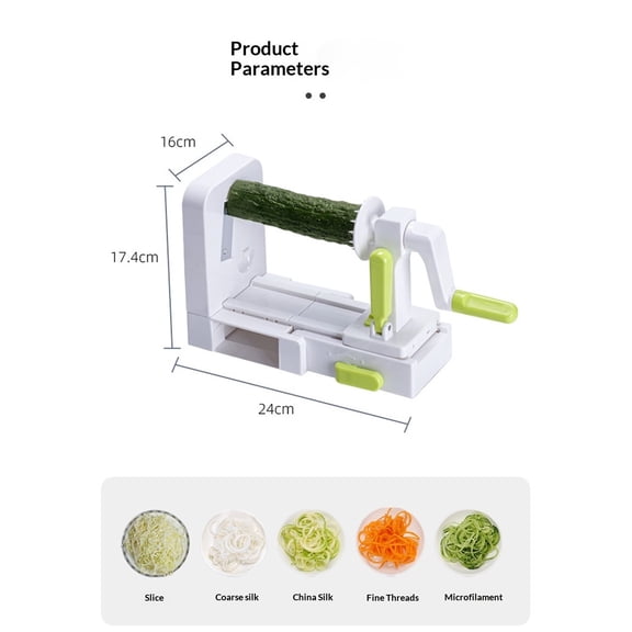 5-Blade Vegetable Spiralizer: Strongest-Heaviest Spiral Slicer, Best Veggie Pasta Spaghetti Maker for Low Carb/Paleo/Gluten-Free/Vegan Meals,
