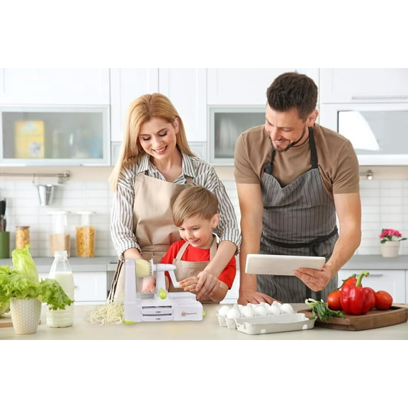 5-Blade Vegetable Spiralizer with  Blade Caddy, Best Veggie Pasta Spaghetti Maker for Low Carb/Paleo/Gluten-/Vegan Meals