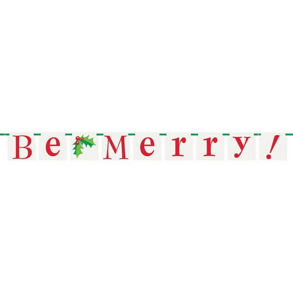 5' Block Letter Be Merry Banner