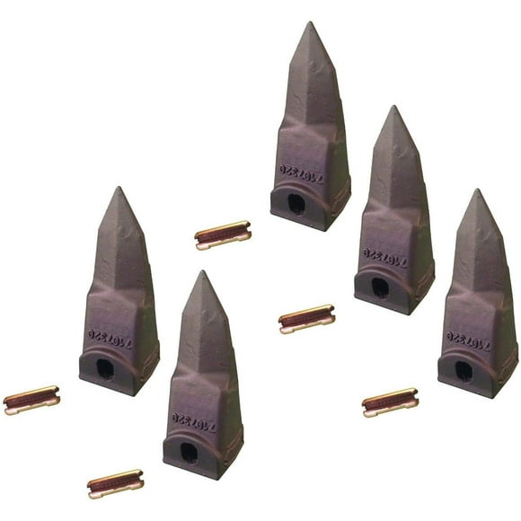 5- Bobcat Stye Mini Excavator/Skid Bucket Teeth w/Pins - 7107320, 6737325TL