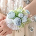 thumbnail image 1 of Under $5 Boovnll Wrist Corsage, Pink Artificial Roses for Wedding Girl/Mother Corsage Decor, for Prom/Wedding/Anniversary Bridal Shower Wedding Bridesmaid Mother Grandmother Corsage Wristlet, 1 of 6