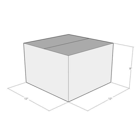 12x12x8 White Corrugated Shipping Boxes, 48 ECT Double-Wall, Qty 5