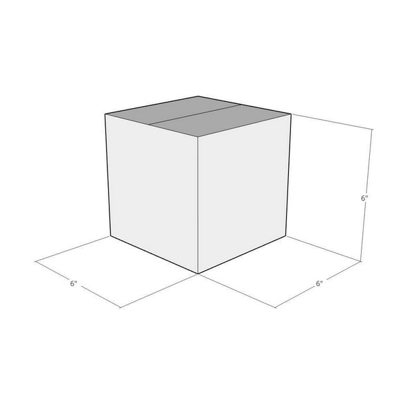 6x6x6 White Corrugated Shipping Boxes, 48 ECT Double-Wall, Qty 5