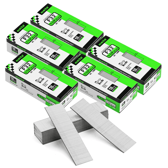 MEITE Galvanized 18 Gauge Brad Nails 1-1/4 Inch 5 Boxes 5000 Count per Box