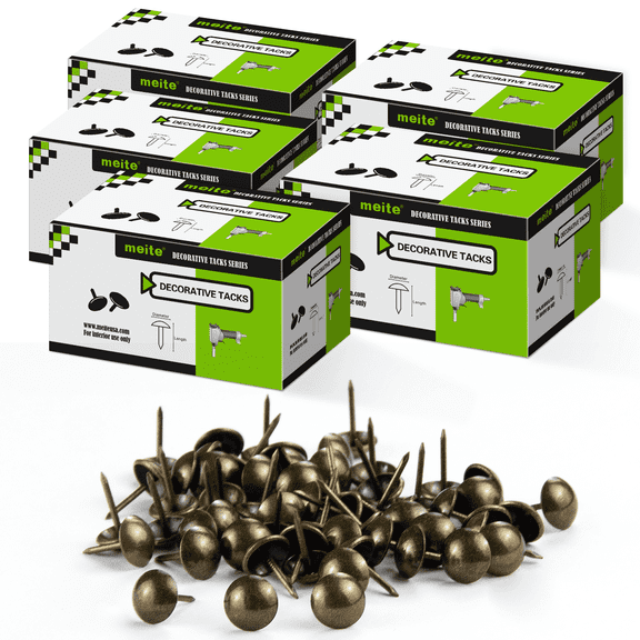 5 Boxes/1250 Pcs MEITE Upholstery Tacks 5/8-inch Length Head Dia. Bronze Heavy Duty Tack Nails