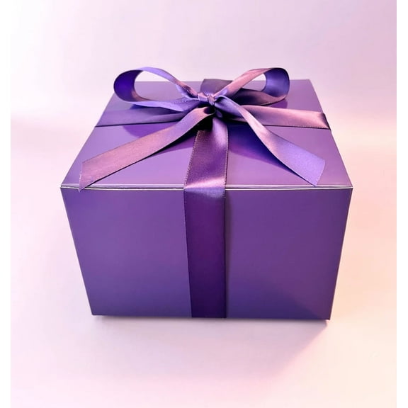 5 Boxes Purple Gift Box 6x6x4 inch for Gift Gifting, Wedding, Birthdays, Baby Shower, Parties