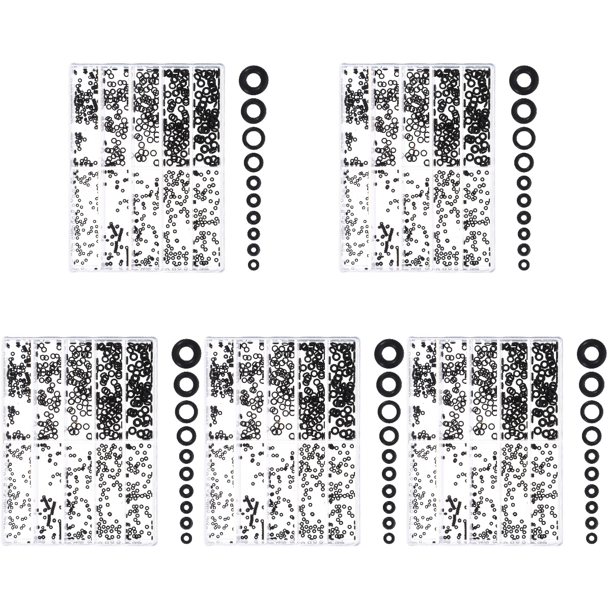 5 Boxes of Watch Seal Washers for watch Case ORing Rubber Waterproof