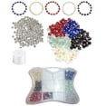 thumbnail image 1 of 5 Bracelet Millefiori Bead kit for Craft DIY Projects, Beading Kit, Jewelry Making Kit Bow Shaped 11 Space Container with Stretch cord, 1 of 8