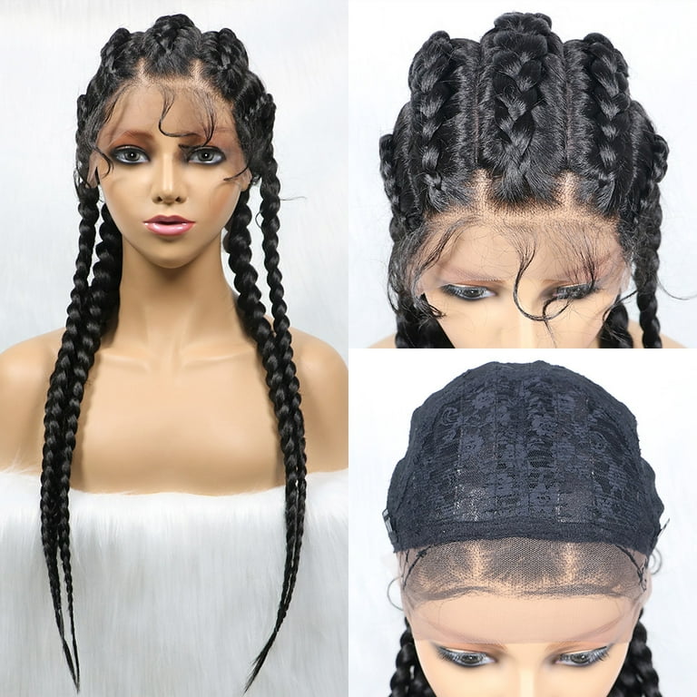 Ready To Ship Braided Wig Lace Frontal Box Braids Lace Front Wig 24 In –  Braidslacewigs