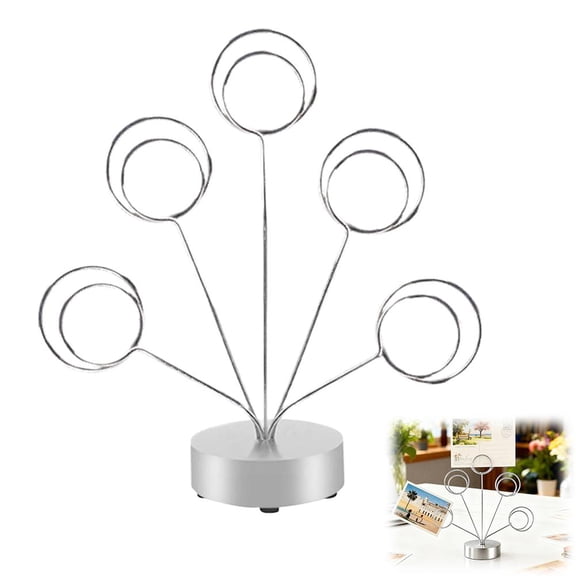 5 Branch Desktop Photo Tree Holder Family Tree Picture Frame Holder, Desk Display Stand for Photos Table Numbers Home Labels Memo Wedding Decors