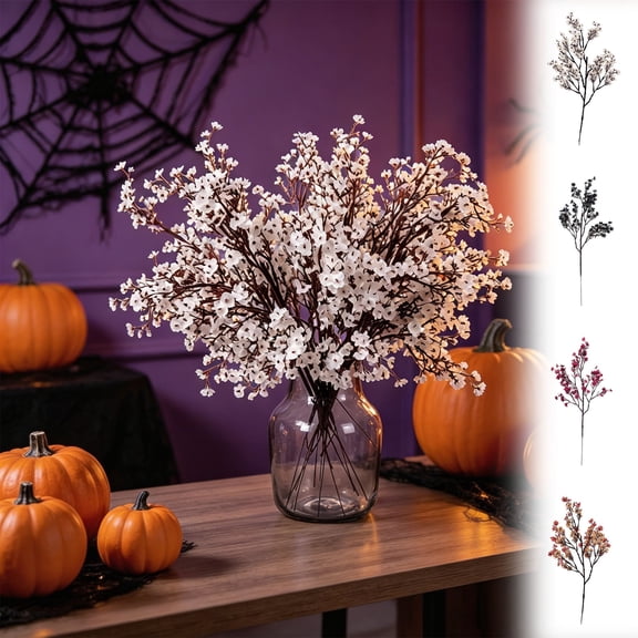 5-Branch Star Shaped Artificial Flower Bouquet with Realistic Blooms, Elegant Centerpiece, Ideal Faux Floral Arrangement for Home Decor and Halloween Scene Matching