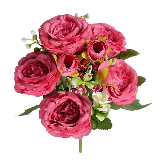 5 Branches Philippos Rose Bouquet Simulated Silk Flower Rose Table And Home Decor Artificial Flowers Wedding Bridal Bouquet