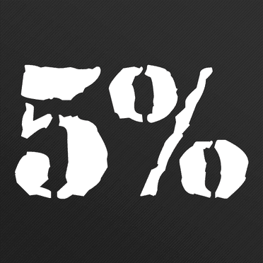 5% Nutrition Rich Piana Vinyl Decal, 1" Square Black Waterproof Car Window Phone Case Laptop Sticker