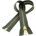 thumbnail image 1 of #5 Brass Olive Green YKK Medium Weight Jacket Separating Zipper - Choose Your Length - Color Olive Green #567 - Made in The United States (1 Zipper Per Pack), 1 of 1
