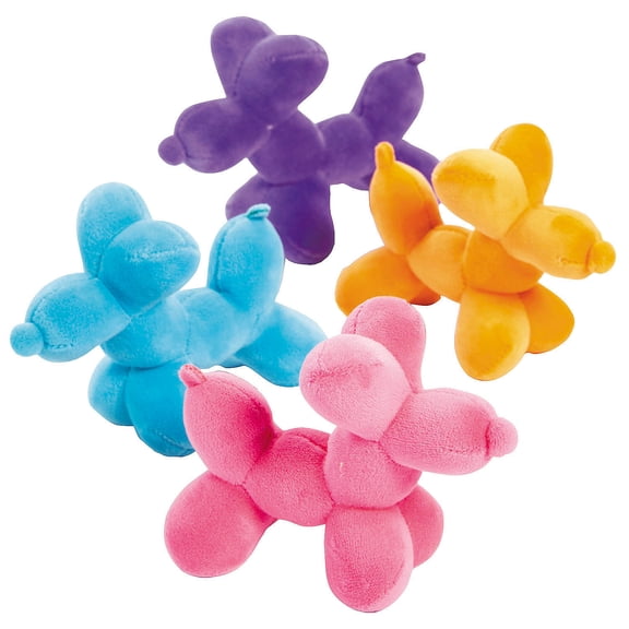 5" Bright Color Stuffed Balloon Dogs Assortment - 12 Pieces