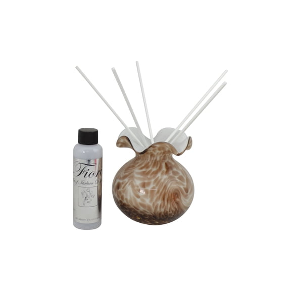 5" Brown and White Glass Vase Aroma Diffuser