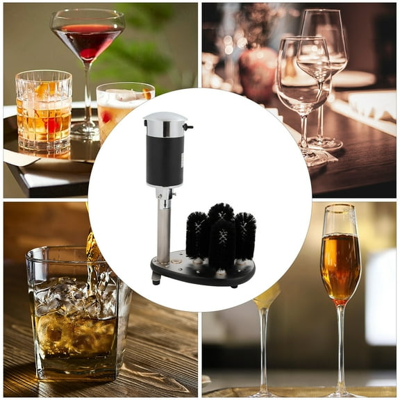 5 Brush Electric Commercial Glass Cup Washer Wine Glass Cleaning Machine Restaurant Bar