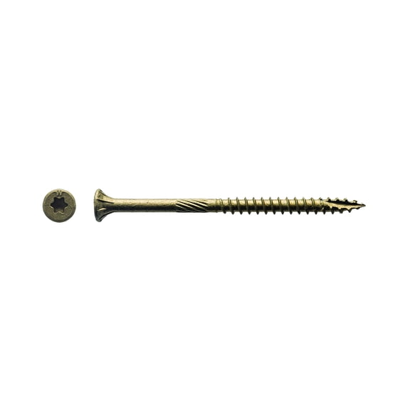 Big Timber Construction Fasteners Bronze T-25 Flat Head Wood Screw - 449 Bucket, 9 In