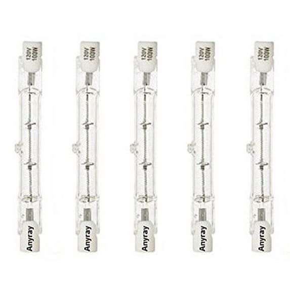 (5-Bulbs) 120v 100w 100 Watt J Type De T3 78mm Halogen Bulbs 3 1/8'' inch