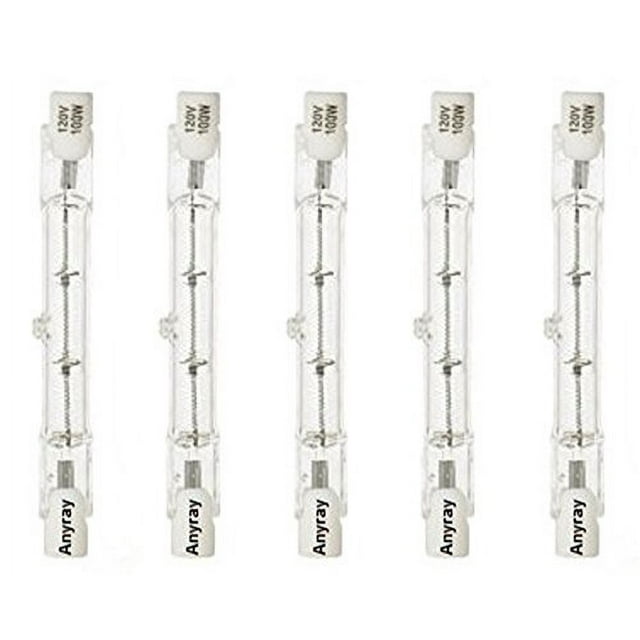 (5Bulbs) 120v 100w 100 Watt J Type De T3 78mm Halogen Bulbs 3 1/8'' inch