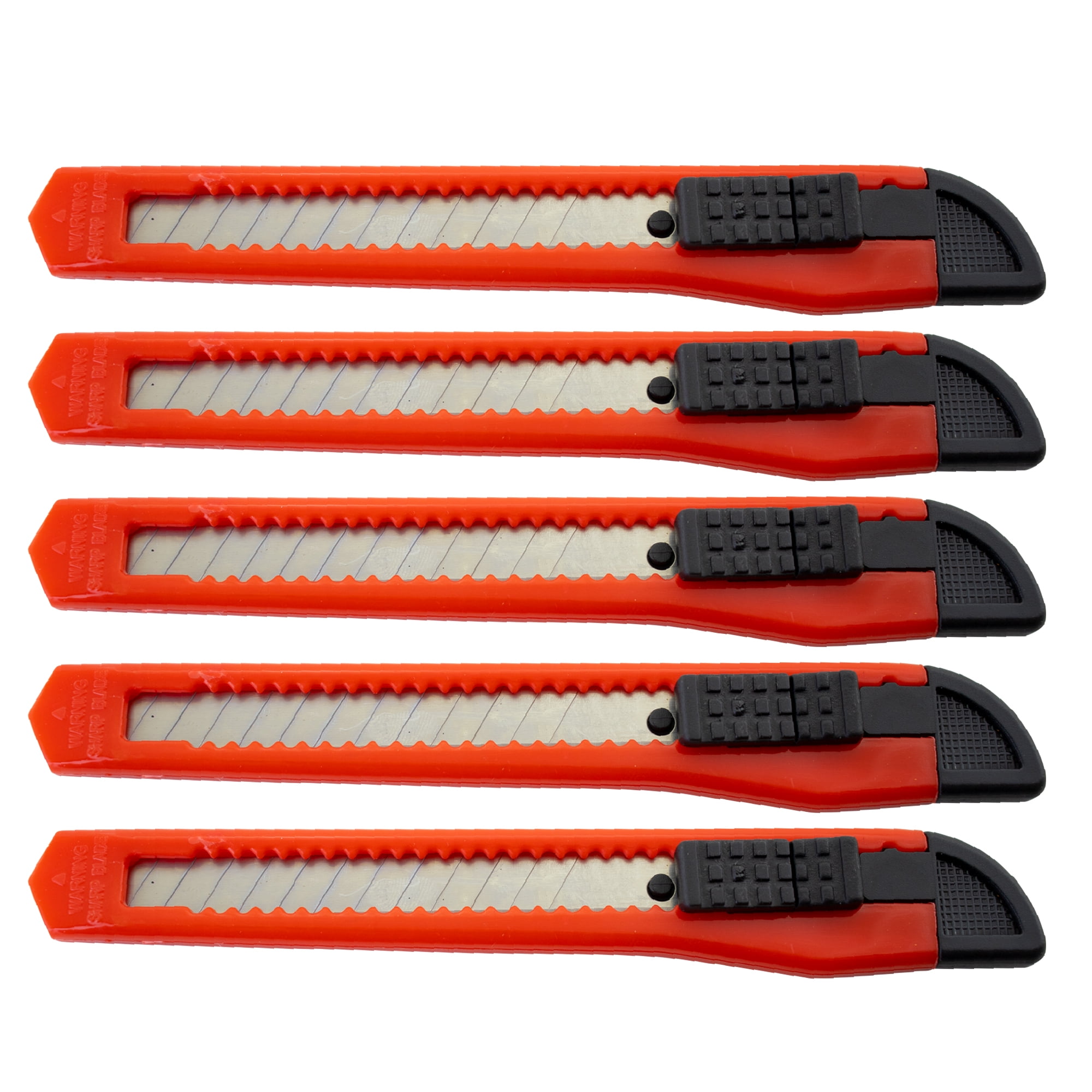 5 Bulk Small Red Utility Knife Box Cutters Snap Off Blade 9MM Blade